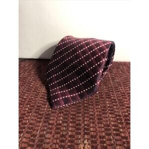 Tuscani Uomo Europa Collection 58" Classic Mens Neck Tie Maroon White Geometric